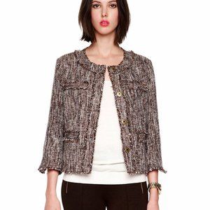 Michael Kors Chocolate Brown Thick Tweed Blazer